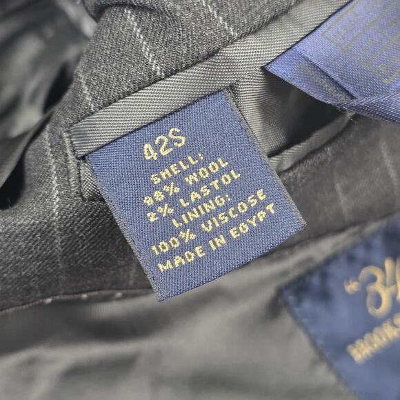 Brooks Brothers 346 Blazer Mens 42S Gray Pinstripe Wool Stretch Notch Lapel - Picture 14 of 15